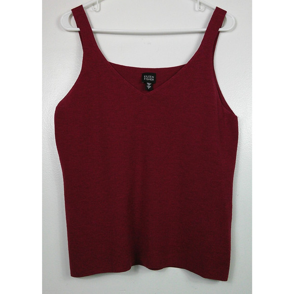 Eileen Fisher Tops - Eileen Fisher 100% Wool Tank Top L Berry Red Minimalist Neutral Capsule Layer